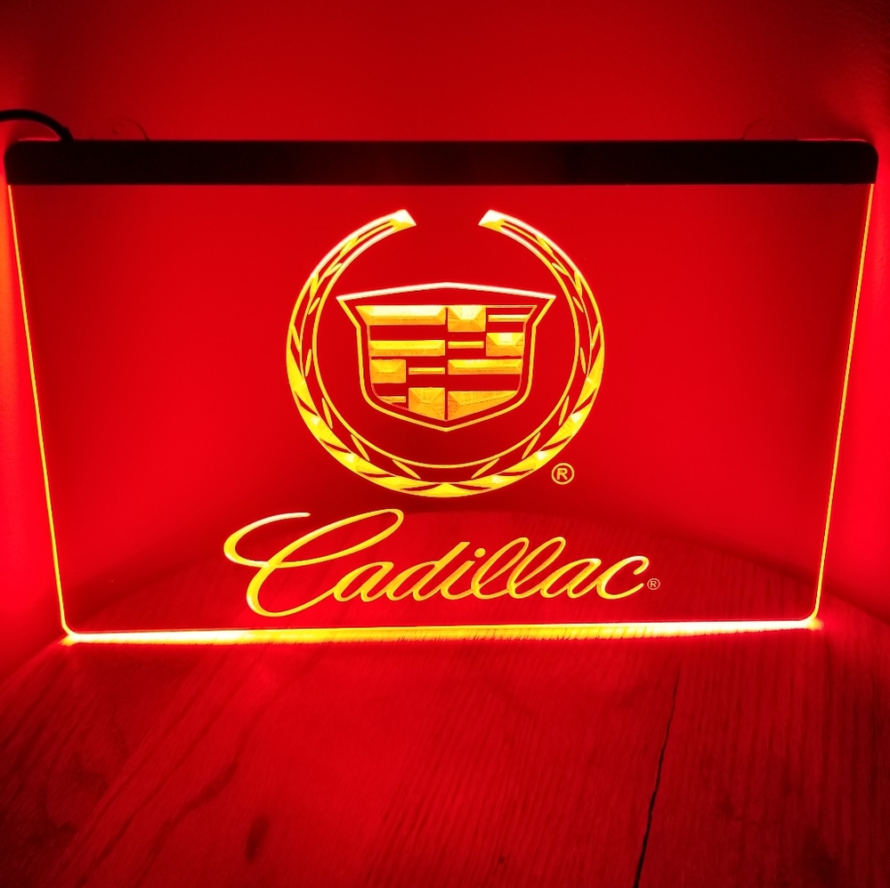 Cadillac LED light sign 9x12 new mancave present